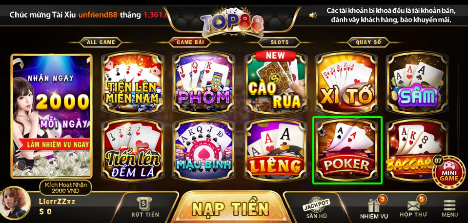 Thăng hoa cùng trò chơi Poker Top88 được săn đón nhiều nhất 2023