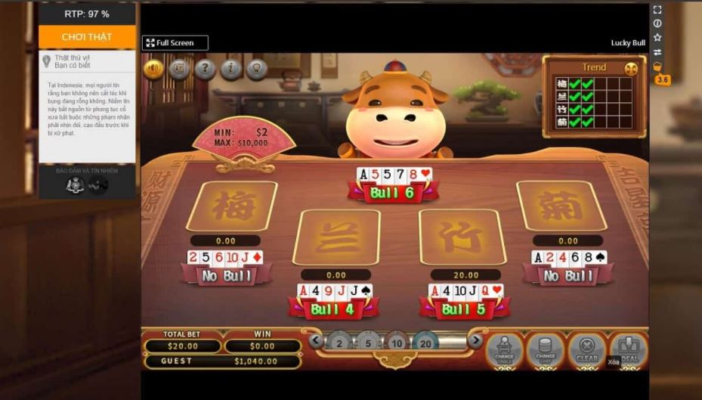 Chia sẻ cách chơi Lucky Bull (chú bò may mắn) Top88 chi tiết cho tân thủ