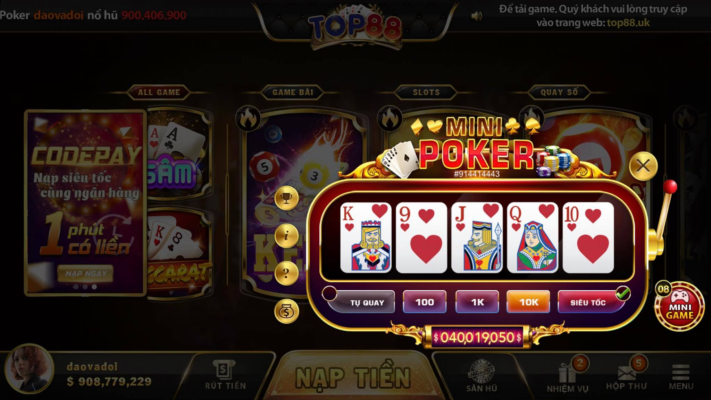 Chơi Poker Top88 bấy lâu nay những bạn có biết, mẹo chơi trăm trận trăm thắng